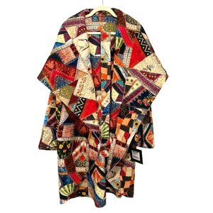 New $795 Norma Kamali Quilted Bonded Shawl Quit Coat Size XS to Large OVERSIZED
